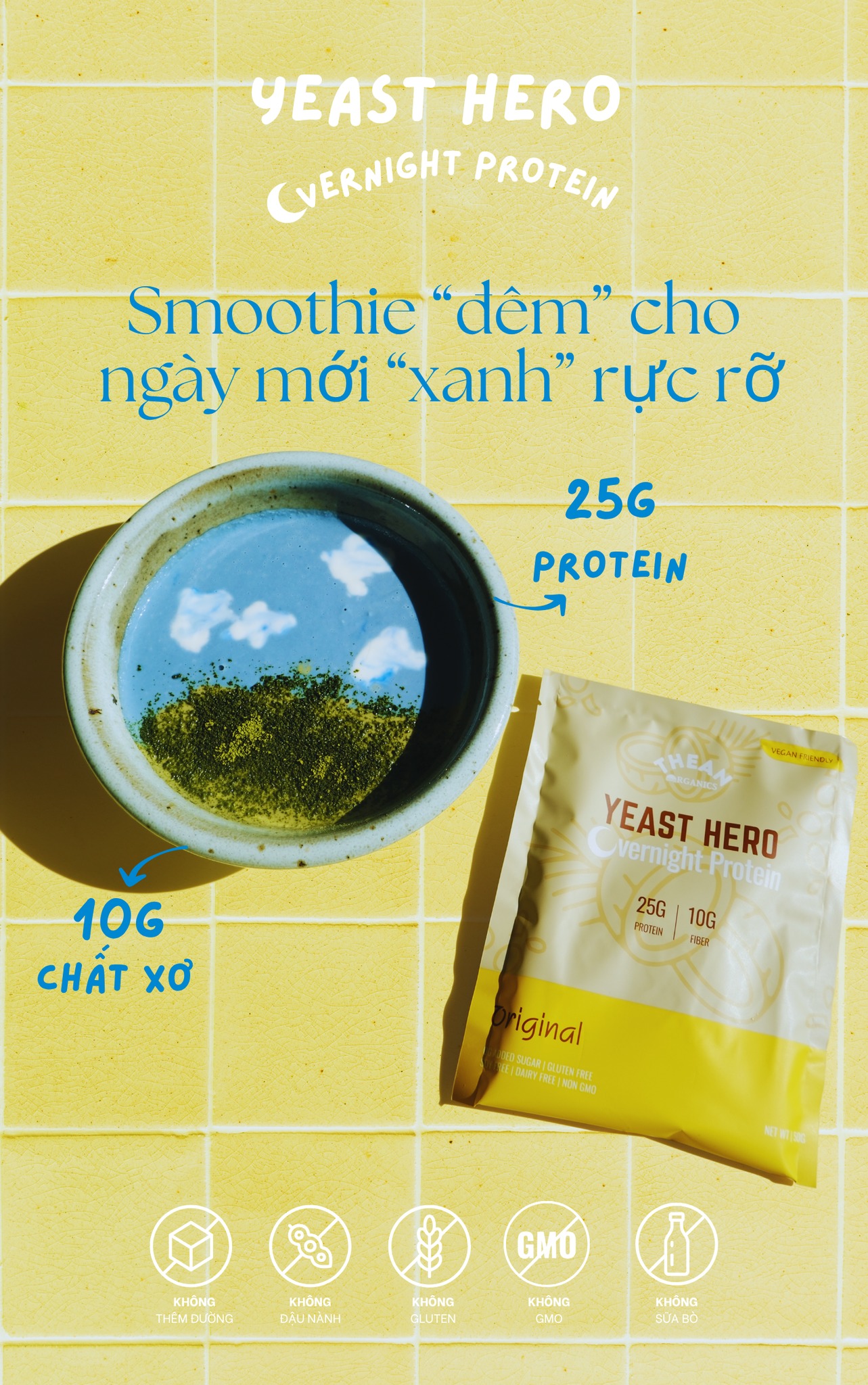 thean yeasthero overnight protein cong thuc smoothie night