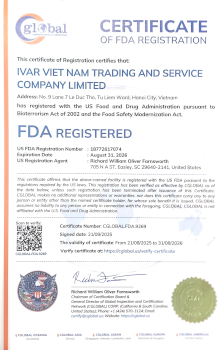 Chứng nhận đăng ký FDA Hoa Kỳ