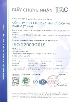 Affiliate 21 Chứng nhận ISO 22000